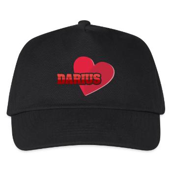 Vorname Darius - Kinder Basecap - Schwarz - Vorne