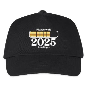 2025 Loading – Silvester Outfit Damen Herren - Kinder Basecap - Schwarz - Vorne