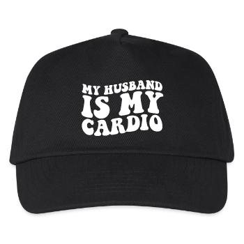 Mein Mann ist mein Cardio - Kinder Basecap - Schwarz - Vorne