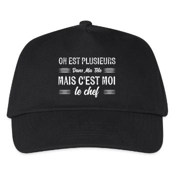 plusieurs dans ma tête mais c'est moi le chef - Casquette de baseball Enfant - noir - Devant