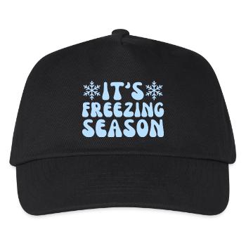 It's Freezing Season, Winter Season Lovers - Kids’ Baseball Cap - black - Front