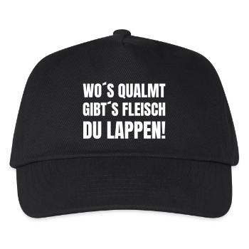 Là où il fume, il y a de la viande, tu es un chiffon - Casquette de baseball Enfant - noir - Devant