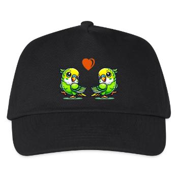 Wellensittich love - Kinder Basecap - Schwarz - Vorne