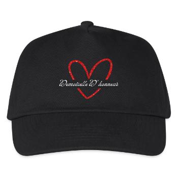 Brautjungfer Rotes Herz Glitzer - Kinder Basecap - Schwarz - Vorne