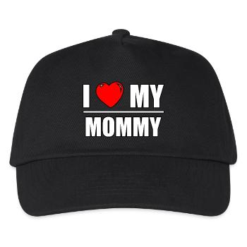 Schrift Design "I love my Mommy" - Kinder Basecap - Schwarz - Vorne