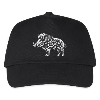 Stammes-Wildschwein - Kinder Basecap - Schwarz - Vorne