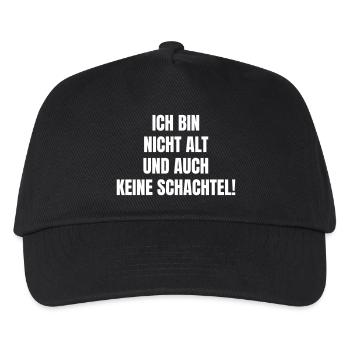 Ich bin nicht alt und auch keine Schachtel. - Kinder Basecap - Schwarz - Vorne