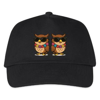 Owl Flower Necklace 2 - Kids’ Baseball Cap - black - Front