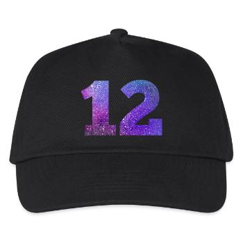 Galaxie Nummer 12 - Kinder Basecap - Schwarz - Vorne