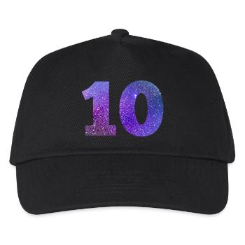 Galaxie Nummer 10 - Kinder Basecap - Schwarz - Vorne