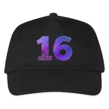 Galaxie Nummer 16 - Kinder Basecap - Schwarz - Vorne