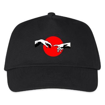 The Creation of Adam hands inspiration design - Kids’ Baseball Cap - black - Front