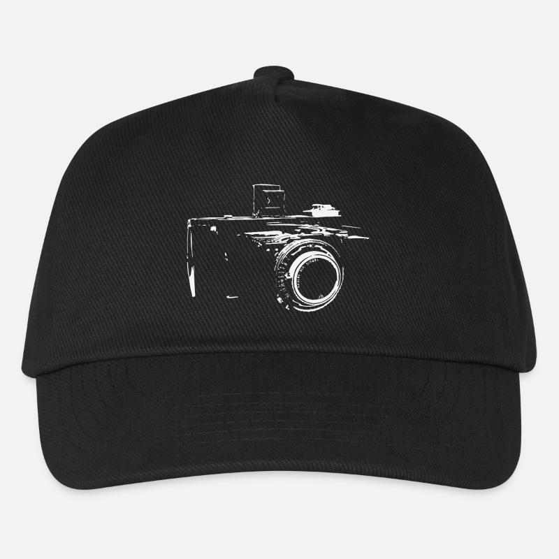 Vintage Kamera Illustration - Kinder Basecap - Schwarz