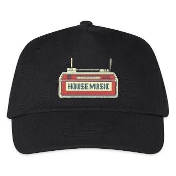 Retro Radio mit House-Music-Schriftzug. - Kinder Basecap - Schwarz - Vorne