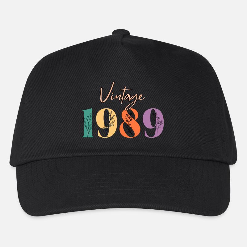 Jahrgang 1989 Blumen - Kinder Basecap - Schwarz