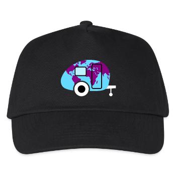 Caravan World Map Caravan Camping Globetrotter - Kids’ Baseball Cap - black - Front