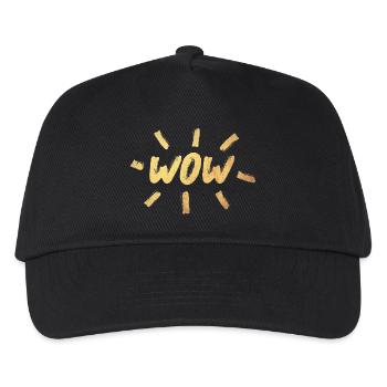WOW pinceau or OMG écriture manuscrite style bande dessinée cool - Casquette de baseball Enfant - noir - Devant