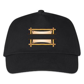 Bambusrahmen – Orientalischer Stil mit Ihrem Text - Kinder Basecap - Schwarz - Vorne