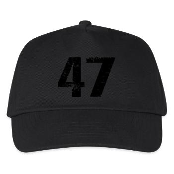 47 Number Jersey - Kids’ Baseball Cap - black - Front