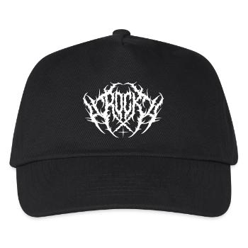 Black Metal Rock Typografie Design - Kinder Basecap - Schwarz - Vorne
