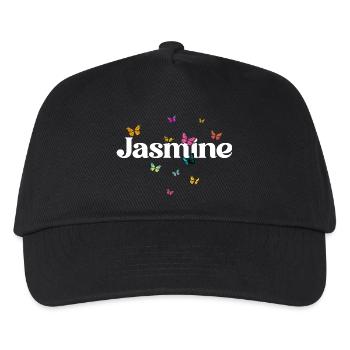 Beautiful girl's name with butterflies JASMINE - Kids’ Baseball Cap - black - Front