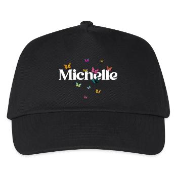 Beautiful girl's name with butterflies MICHELLE - Kids’ Baseball Cap - black - Front