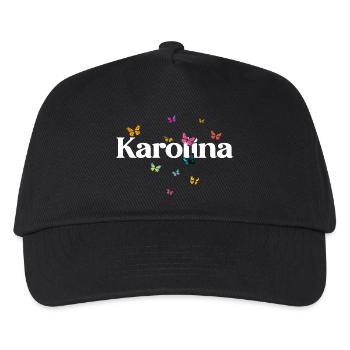 Beautiful girl's name with butterflies KAROLINA - Kids’ Baseball Cap - black - Front