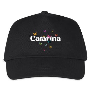 Beautiful girl's name with butterflies CATARINA - Kids’ Baseball Cap - black - Front