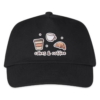 Bakery and Coffee Shop Illustration - Kids’ Baseball Cap - black - Front