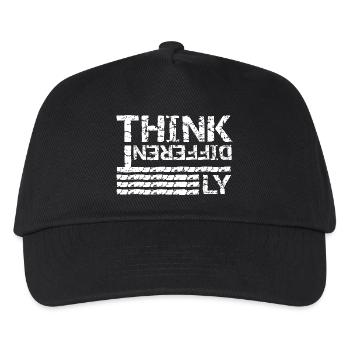 Think Differently – Grunge Typography Design - Kids’ Baseball Cap - black - Front