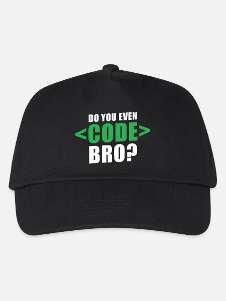 Do You Even Code Bro Graphic - Kinder Basecap - Schwarz