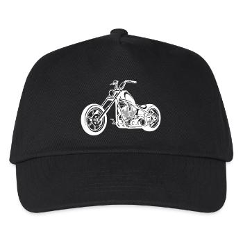 Design de moto chopper en blanc - Casquette de baseball Enfant - noir - Devant