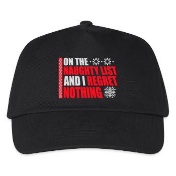 On the naughty list and regret nothing XMas Spruch - Kids’ Baseball Cap - black - Front