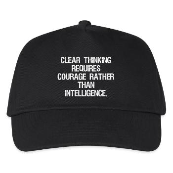 clear thinking requires courage rather than int - Kinder Basecap - Schwarz - Vorne