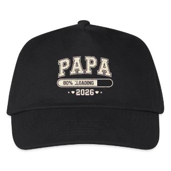 Papa 2026 Loading Werdender Papa - Kinder Basecap - Schwarz - Vorne