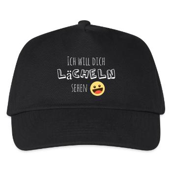 Ich will dich lächeln sehen - Kinder Basecap - Schwarz - Vorne