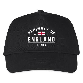 England Flagge Derby Muster - Kinder Basecap - Schwarz - Vorne