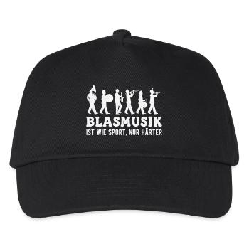 Blasmusik ist wie Sport Blaskapelle Musiker - Kinder Basecap - Schwarz - Vorne