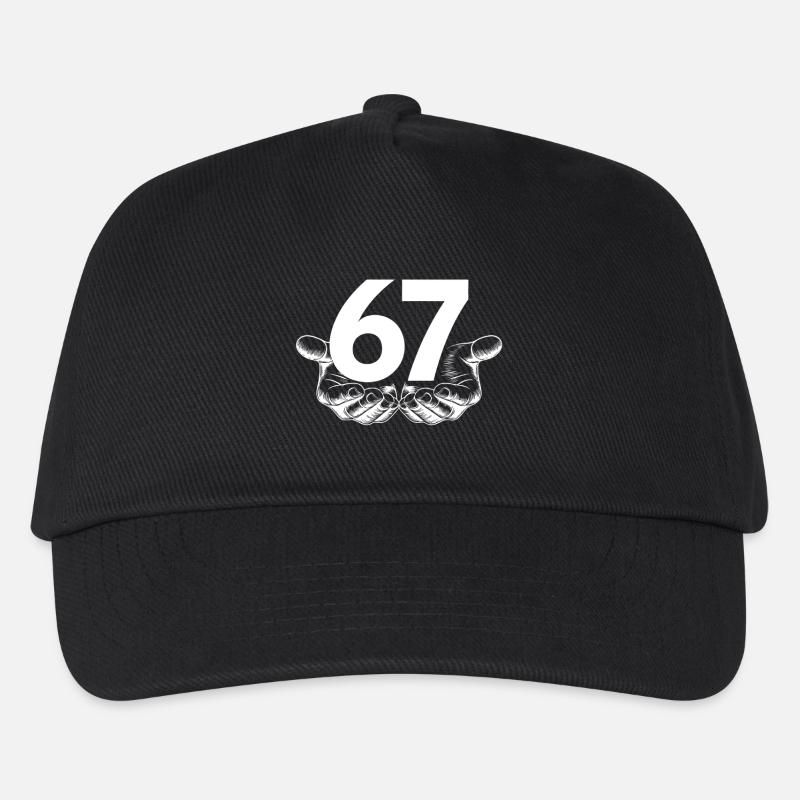 Six Seven 6 7 Meme Fun Design mit Händen - Kinder Basecap - Schwarz