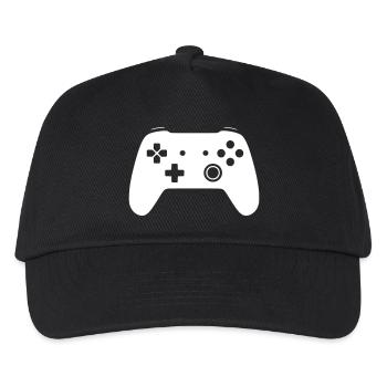 Modernes Gamepad Controller Zocken Vektor - Kinder Basecap - Schwarz - Vorne