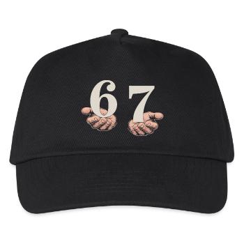 6-7 Gen Alpha Meme | Slang-Humor-Trend - Kinder Basecap - Schwarz - Vorne