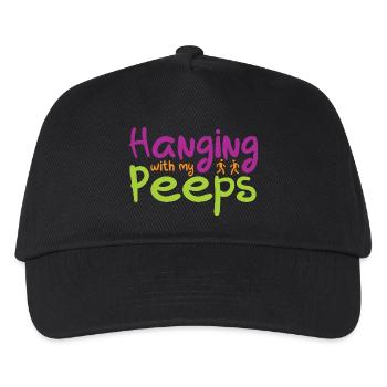 Hanging with my Peeps - Kinder Basecap - Schwarz - Vorne