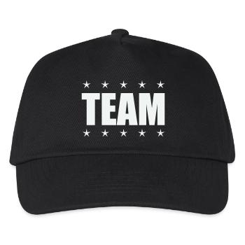 Team mit Sternen - Kinder Basecap - Schwarz - Vorne