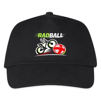Radball, Cycleball, Hallenradsport - Kinder Basecap - Schwarz - Vorne