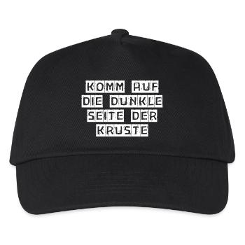 Komm auf die dunkle Seite der Kruste - Kinder Basecap - Schwarz - Vorne