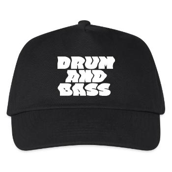 Drum and Bass fettes Logo-Design - Kinder Basecap - Schwarz - Vorne