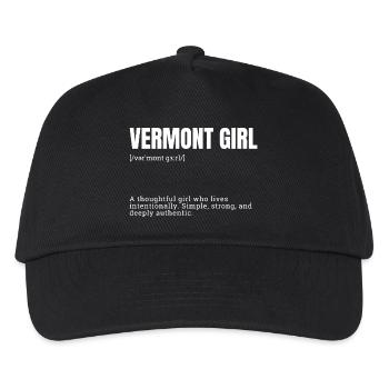 Vermont Girl: Authentisch & Beständig - Kinder Basecap - Schwarz - Vorne