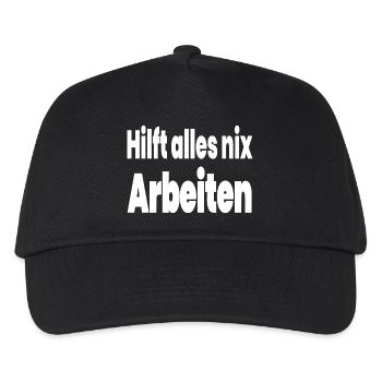 Arbeiten - Kinder Basecap - Schwarz - Vorne