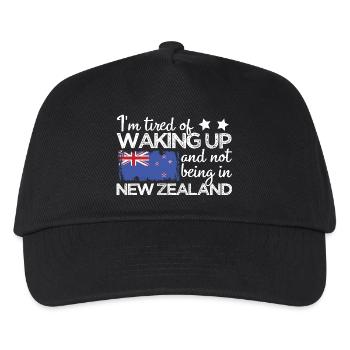 I'm Tired Waking Up Not Being In New Zealand - Kids’ Baseball Cap - black - Front