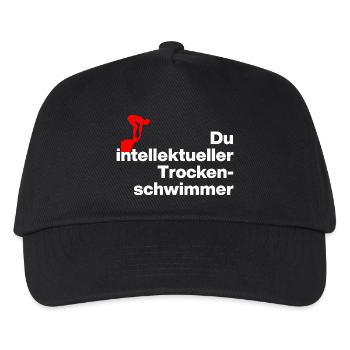 DU INTELLIGENTEER TROCKENSCHWIMMER. SARKASMUS - Kinder Basecap - Schwarz - Vorne